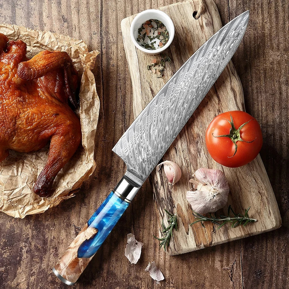 Cuțit de bucătar VG10 din oțel Damasc de 20 cm