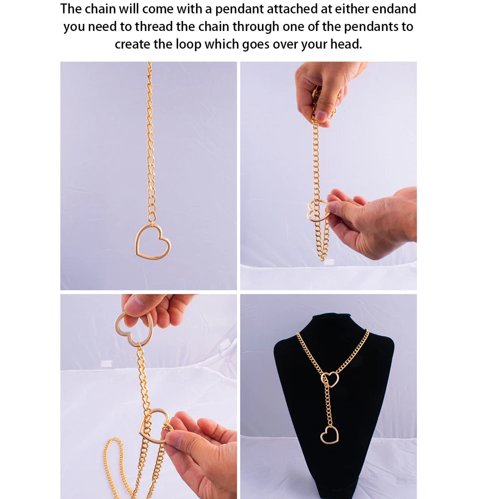 Colier cu lanț glisant cu inimă