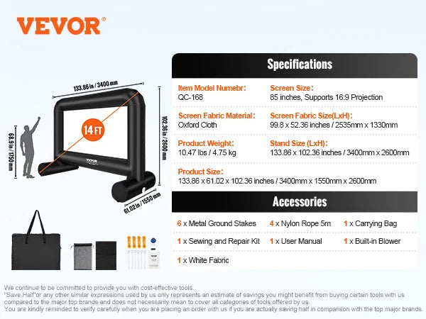 Ecran de film gonflabil