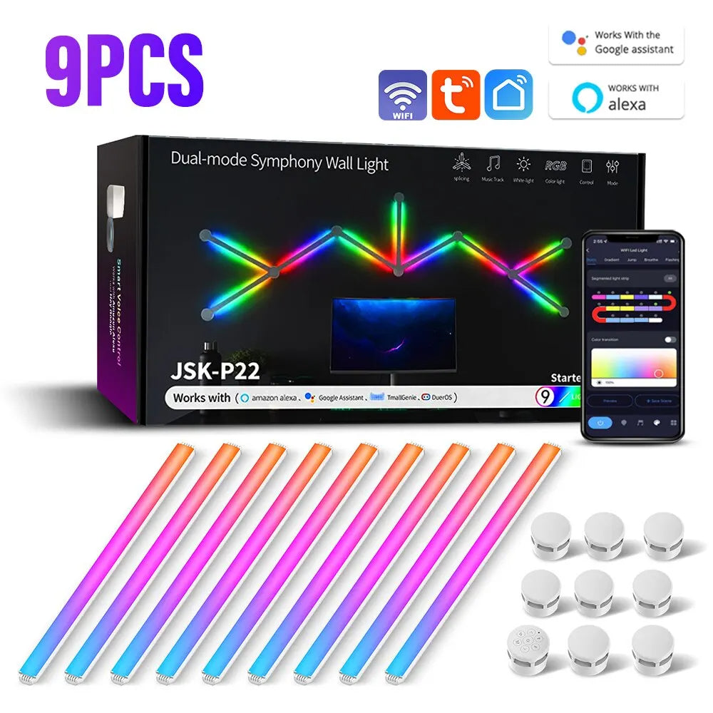 Lampă de perete inteligentă cu LED-uri WIFI RGBIC